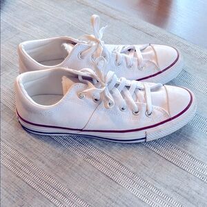 Converse White Sneakers with Red Accents